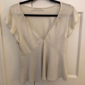 Urban Outfitters deep V blouse in cream